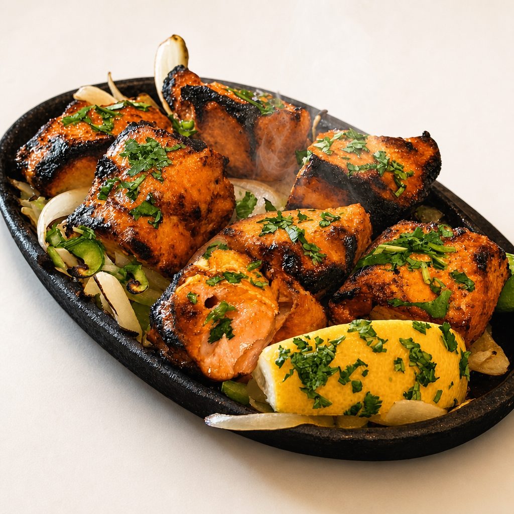 Combo Poleko Maccha - Sizzling Salmon Platter.