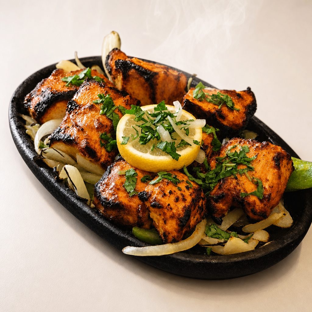 A la Cartepoleko Bheda - Sizzling Lamb Platter.