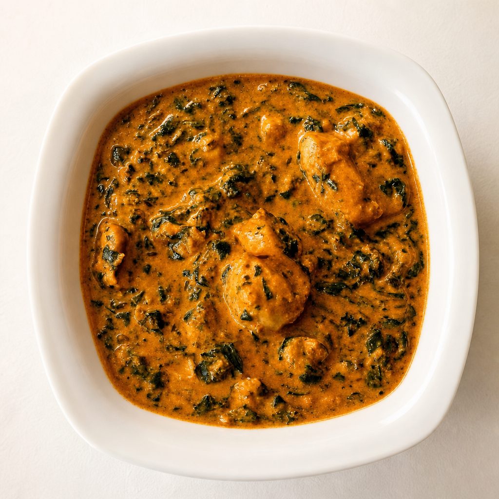 Combo Kukhura Ra Saagko Tarkari - Spinach & Chicken Cream Curry.