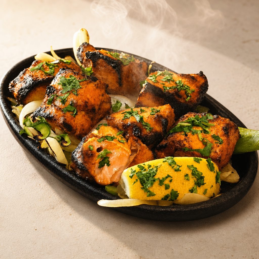 A la Carte Poleko Maccha - Sizzling Salmon Platter.